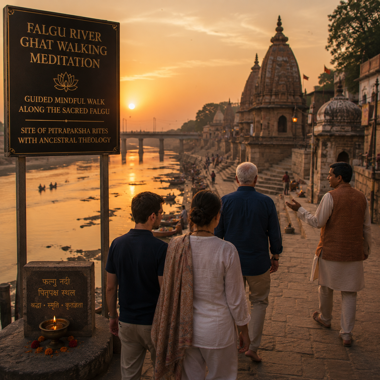 Falgu River Ghat Walking Meditation